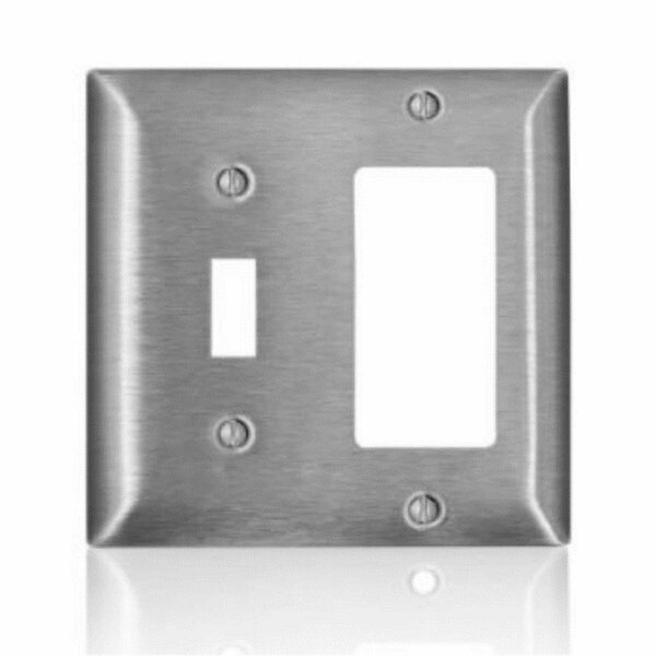 Ezgeneration C-series Satin 2 Gang Stainless Steel Decora & Toggle Wall Plate EZ3304493